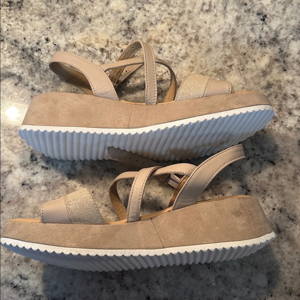 Cordani Light Beige and gold Strappy Sandals - Picture 10 of 11